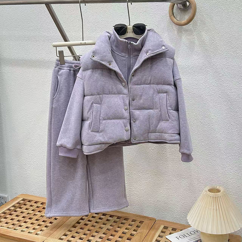 女童阔腿裤套装2025新款秋冬季直筒洋气中大儿童亲子装裤子加绒裤