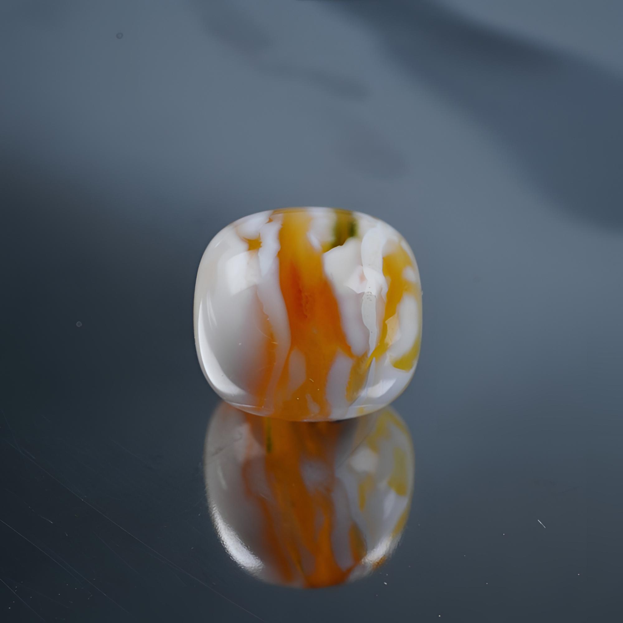 橘红沁金漆白虎皮纹老型桶珠尺寸9.1*9.6mm天然琥珀蜜蜡文玩配饰
