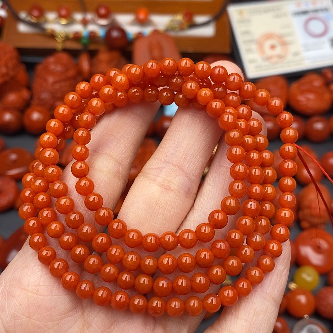 南红玛瑙四川凉山多圈4.7mm未镶嵌