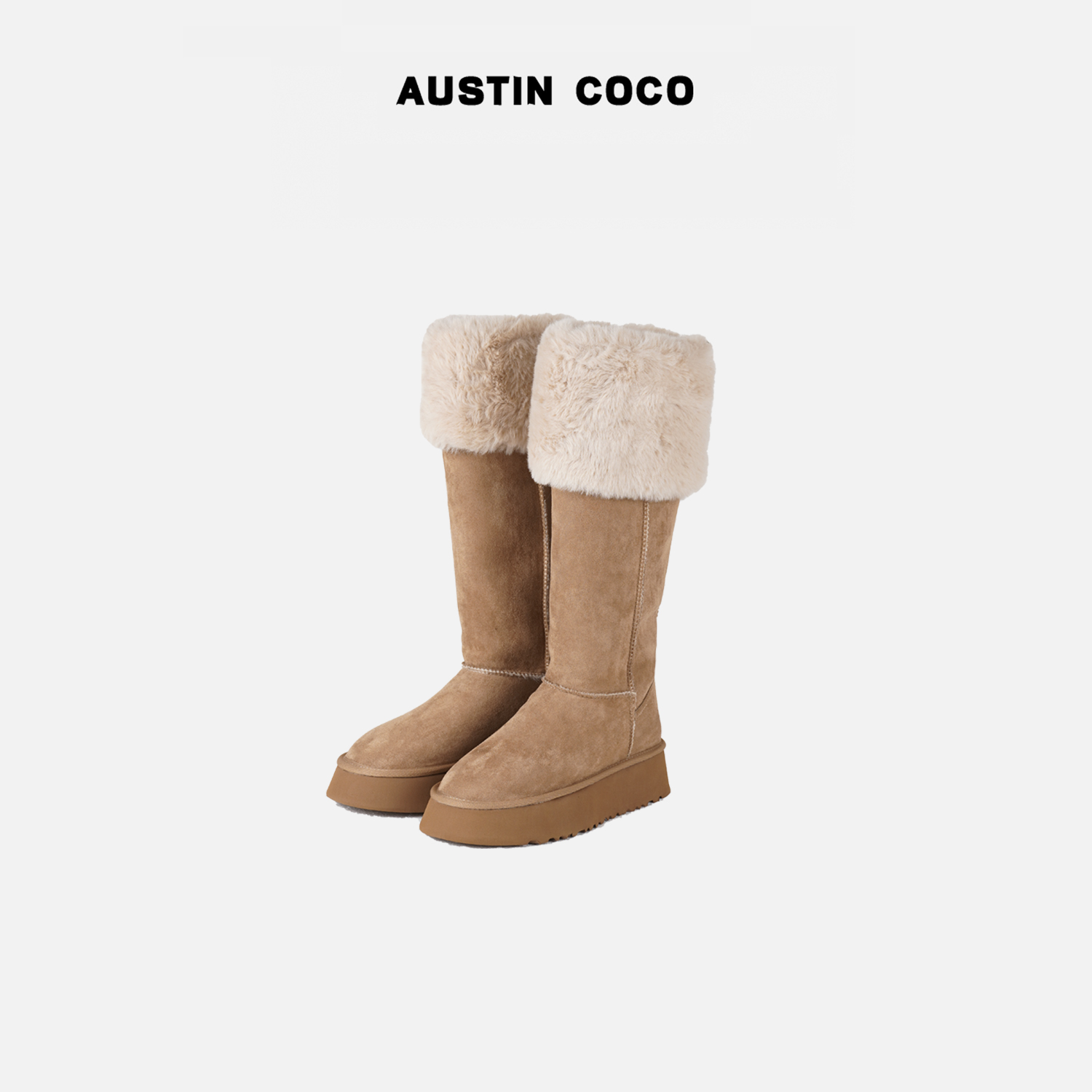 AUSTIN COCO2025新款女士时尚百搭高筒冬季保暖雪地靴X25133