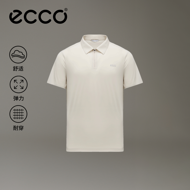 ECCO高尔夫POLO衫男款 26新款简约舒适运动T恤男EG261T034M