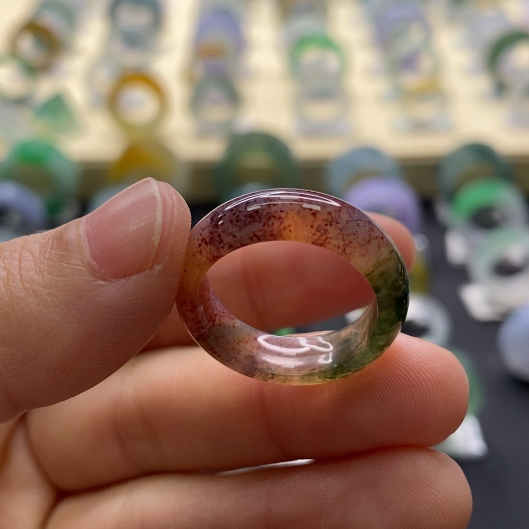 玛瑙/玉髓戒指未镶嵌圈口16