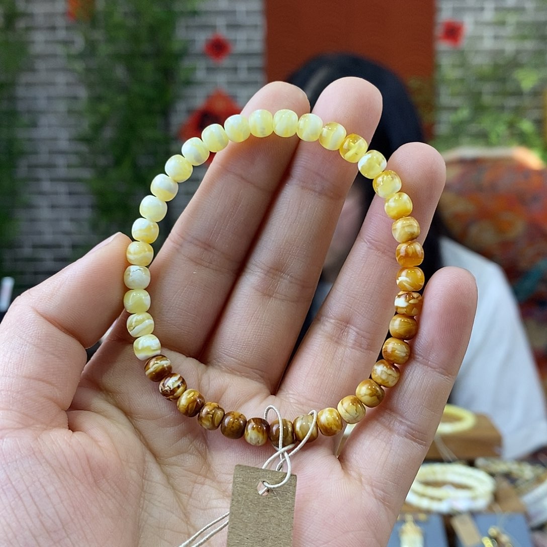 蜜蜡珠宝奇石未镶嵌蜜蜡手串5.5mm