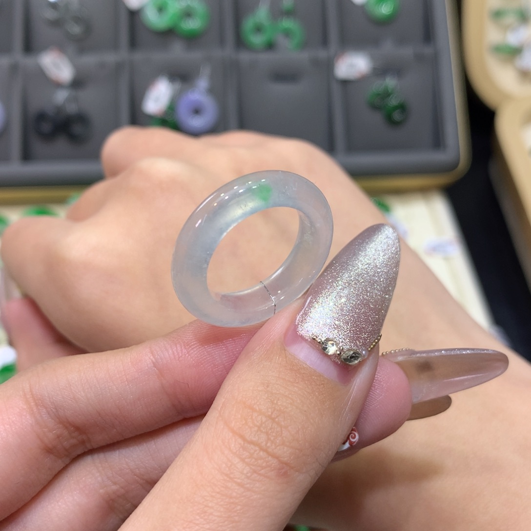 翡翠戒指未镶嵌14白月光