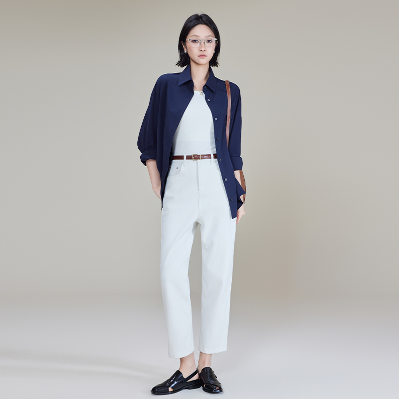 美洋MEIYANG 牙签裤 莱赛尔棉_直筒九分牛仔裤【大50现货】-周一