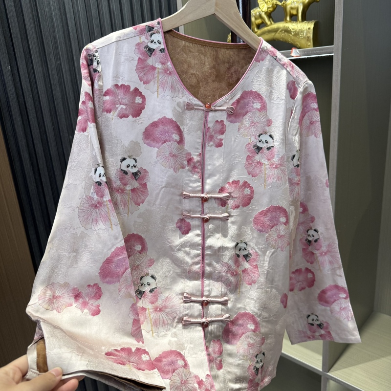 秋季新中式复古盘扣宽松汉服风长袖唐装上衣女