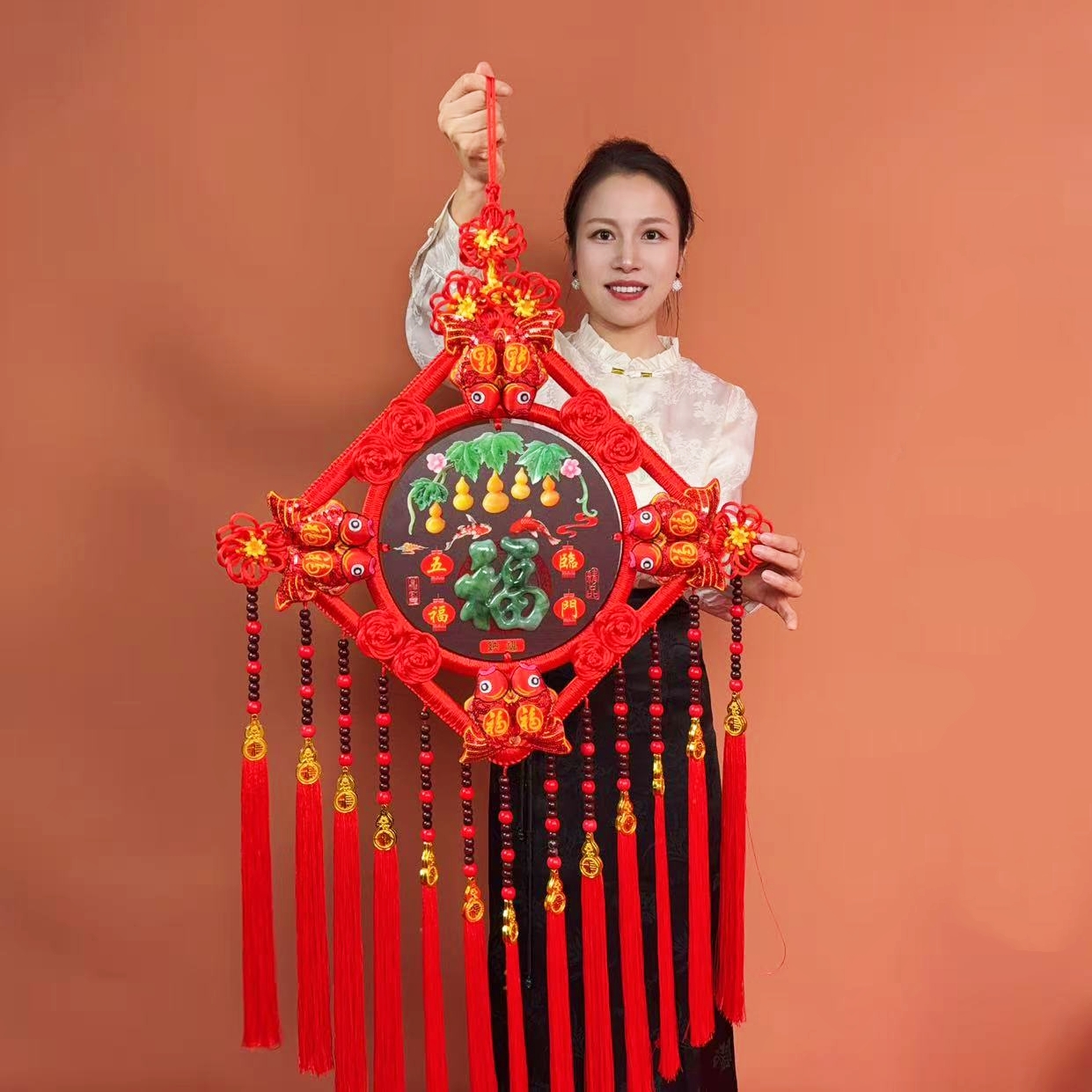【经典百搭】【大号仿玉中国结】纯手工中国结搬家结婚高档挂件