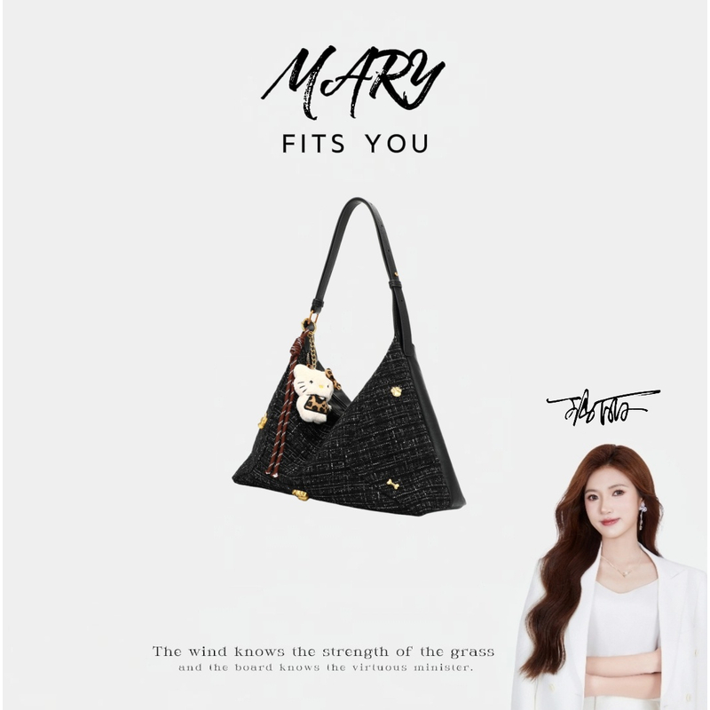 【Mary玛丽甄选】2025新款黑色提花单肩腋下休闲女包