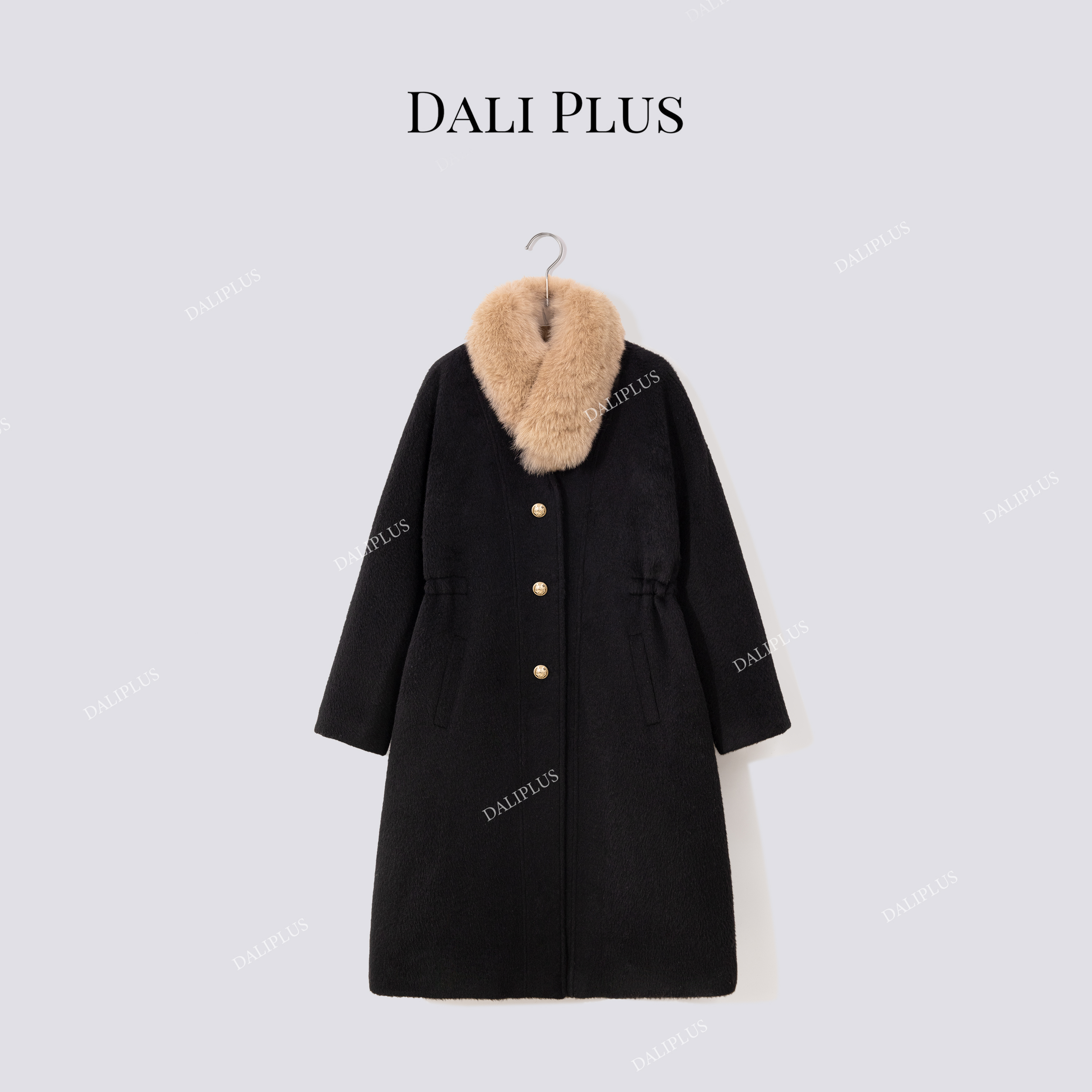 DALI PLUS20苏力三星95白鹅绒服”长款狐狸毛收腰羽绒服-D5ST1603