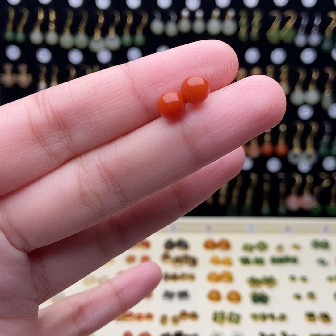 和田玉银S925镶嵌耳饰