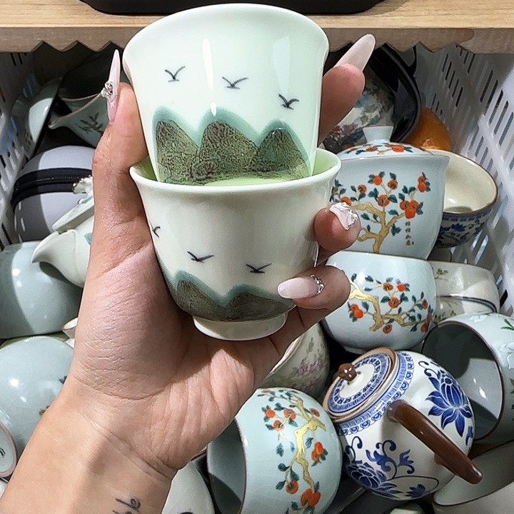 手绘远山小杯福利2只装