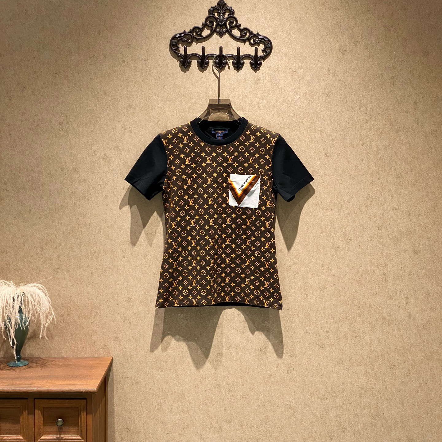 未使用 LouisVuitton/路易威登 老花满印口袋短袖/s码/35263