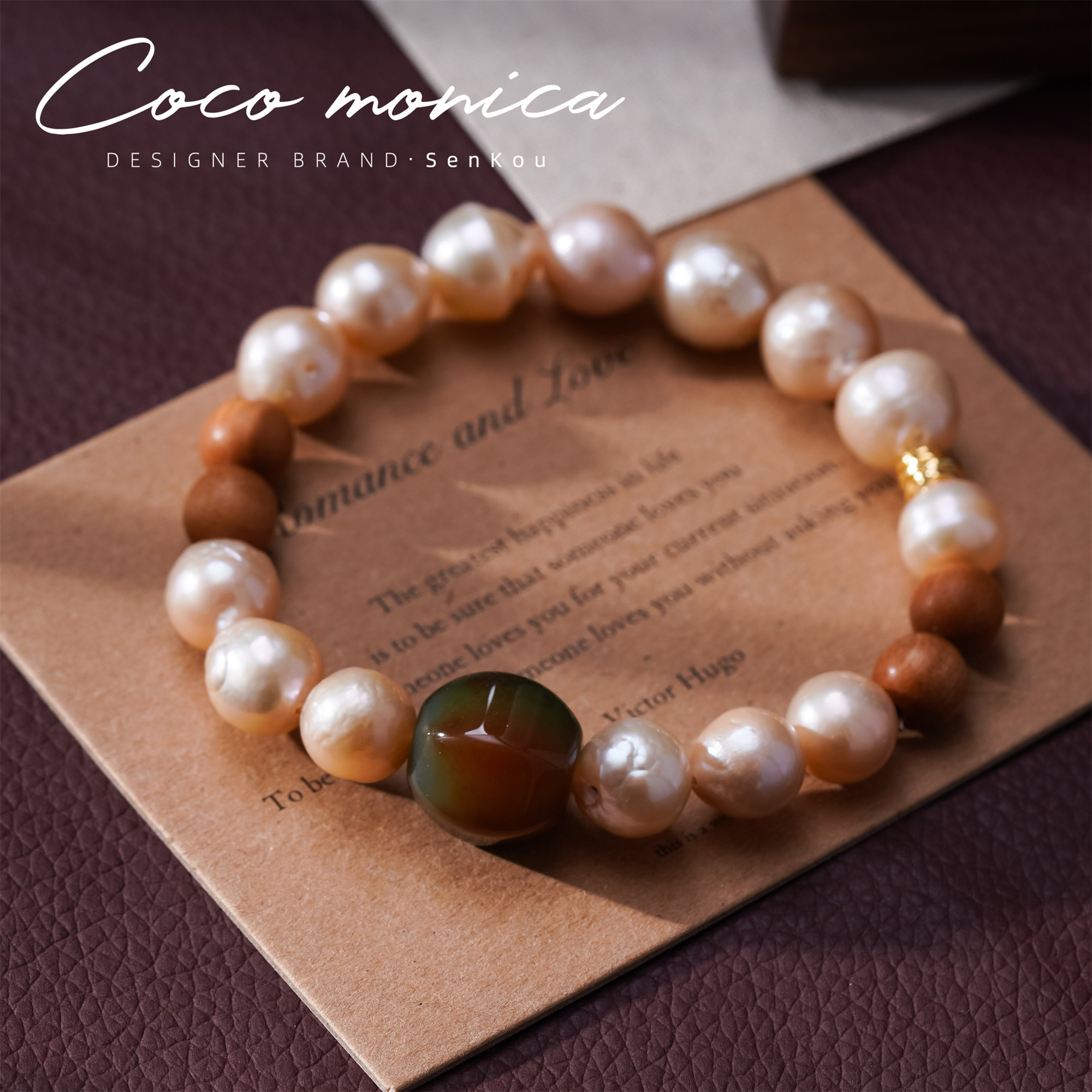 【小霞珠宝】原创珍珠玛瑙手链轻奢时尚皱巴珍珠手链 AS824