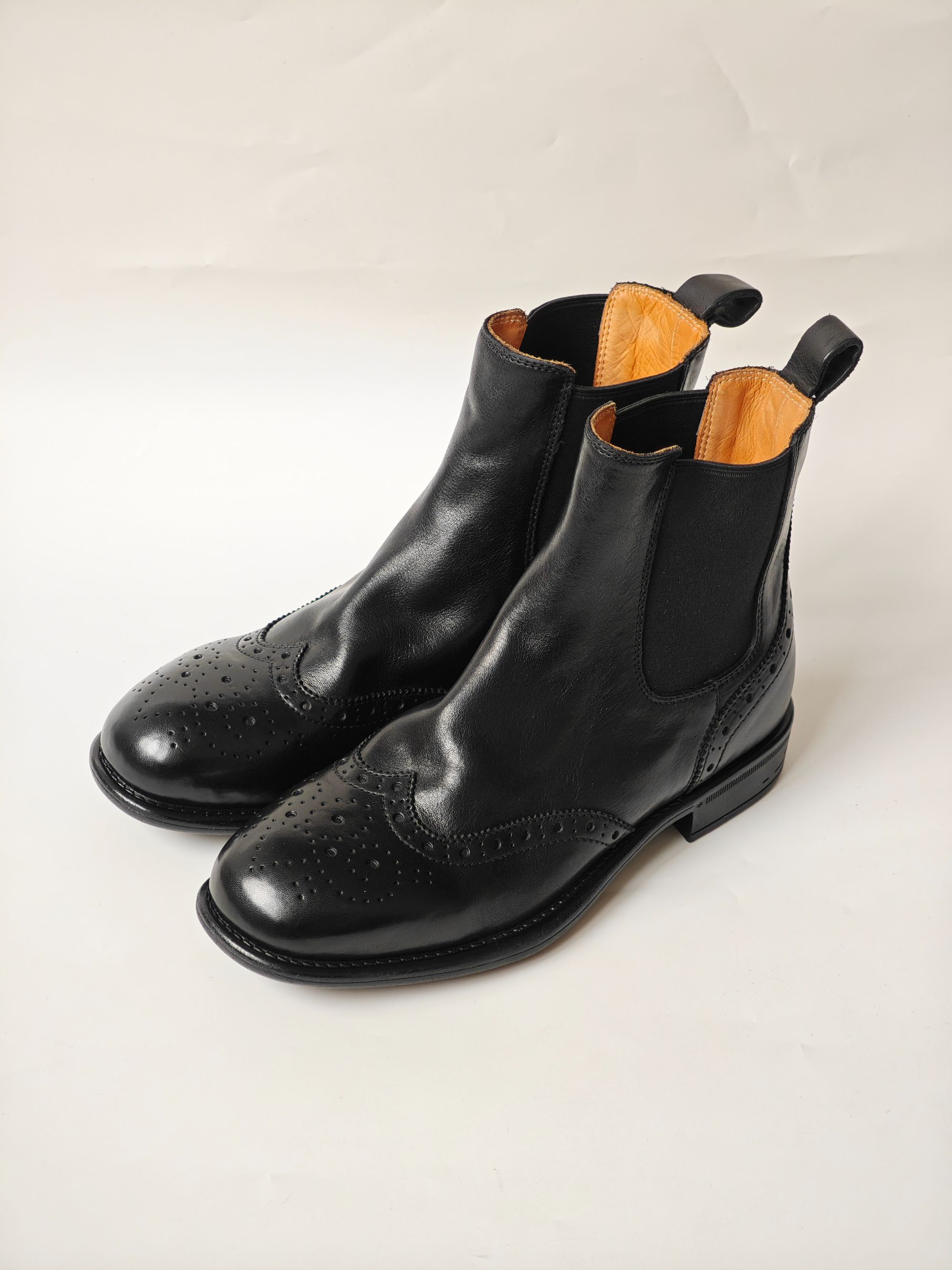 Faroro【水系植鞣】经典布洛克英伦风切尔西短靴