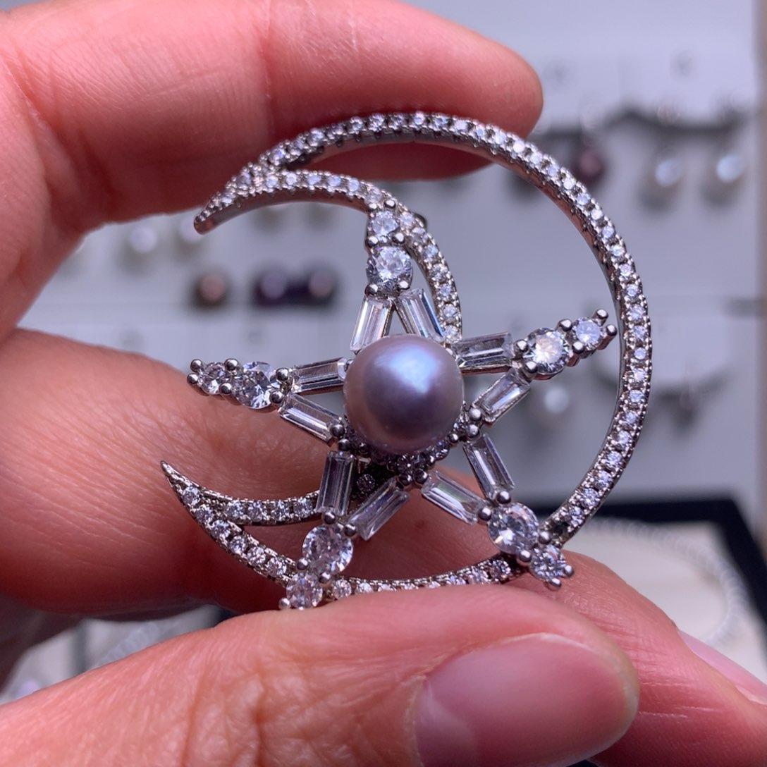 未镶嵌胸针淡水珍珠