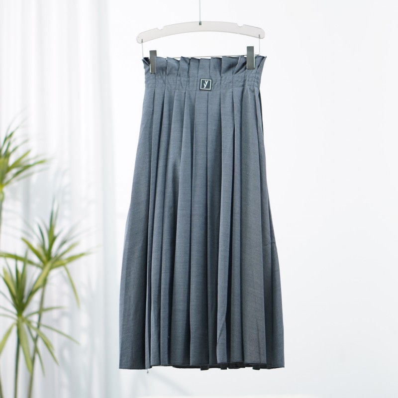 尚系列  S548  女装时尚高腰设计师百褶长裙花灰色FW11Y53