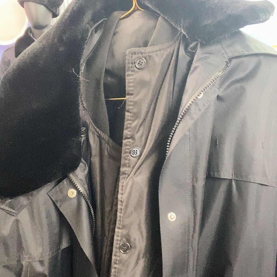纯棉中长款皮毛一体大衣