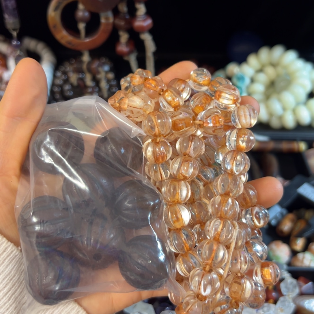 面***纱玛瑙/玉髓合金颈饰