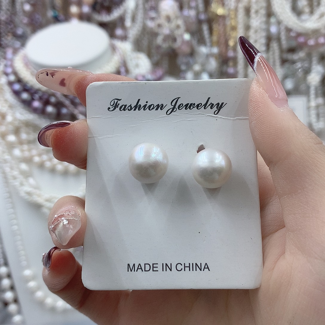 淡水珍珠耳饰银S925镶嵌