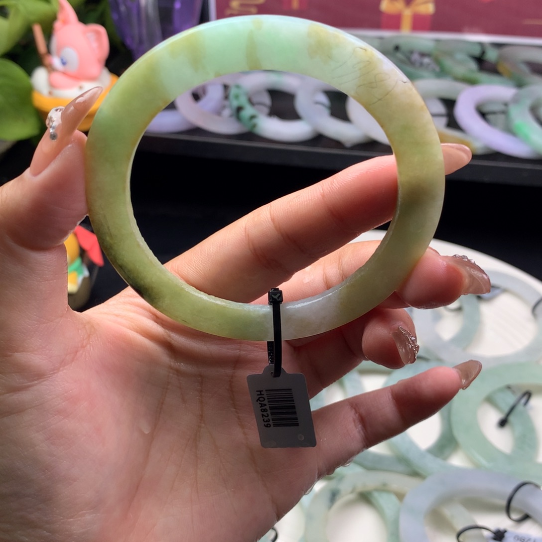 定制翡翠叮当镯未镶嵌58/65 