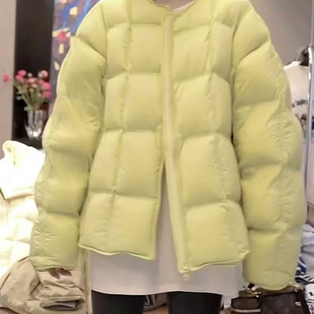 【欧甜】2024冬新款韩版洋气圆领棉服女时尚保暖女士面包服外套