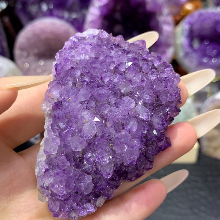 珠宝半成品未镶嵌紫晶晶花不退