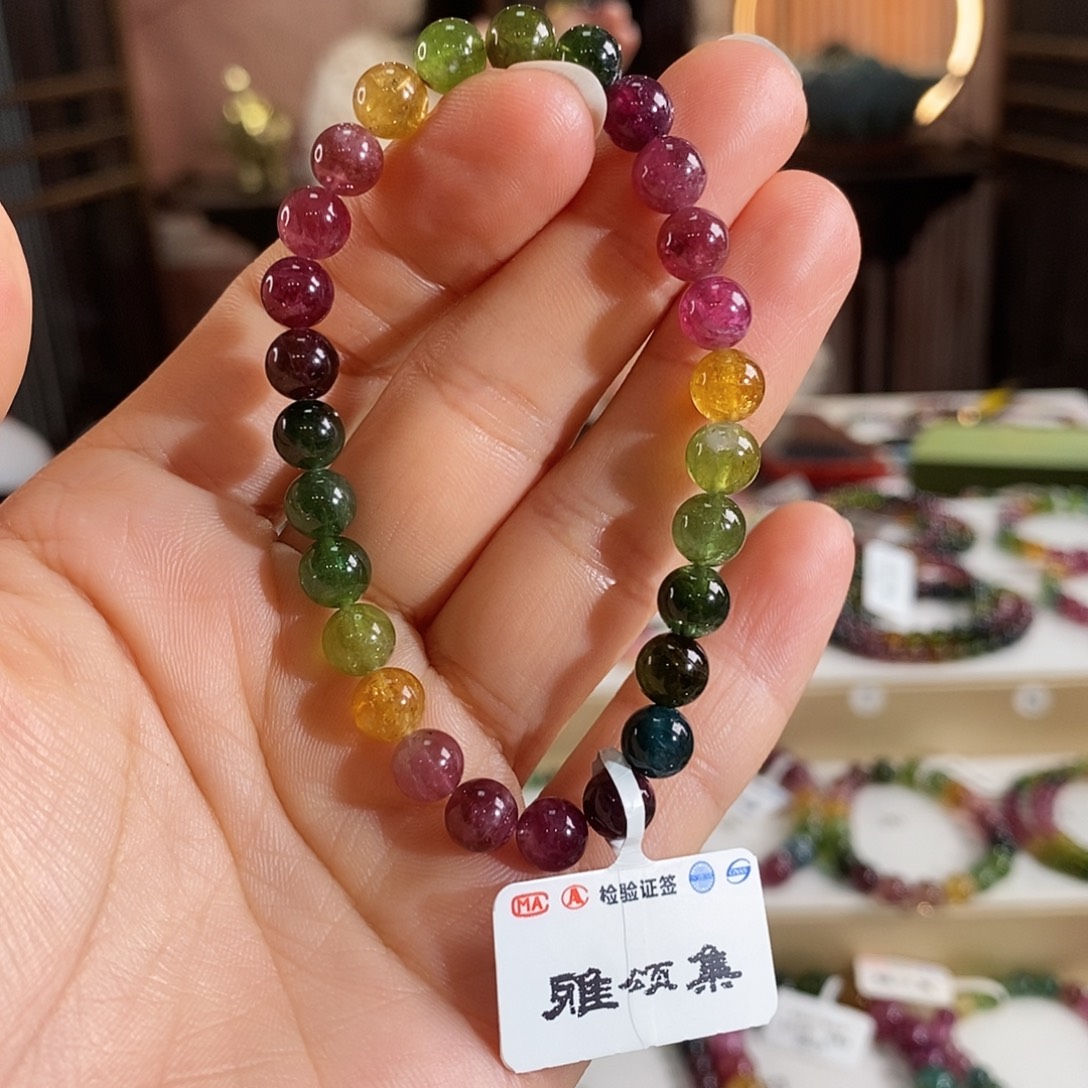 未镶嵌手链碧玺G2288素圈颜色微差