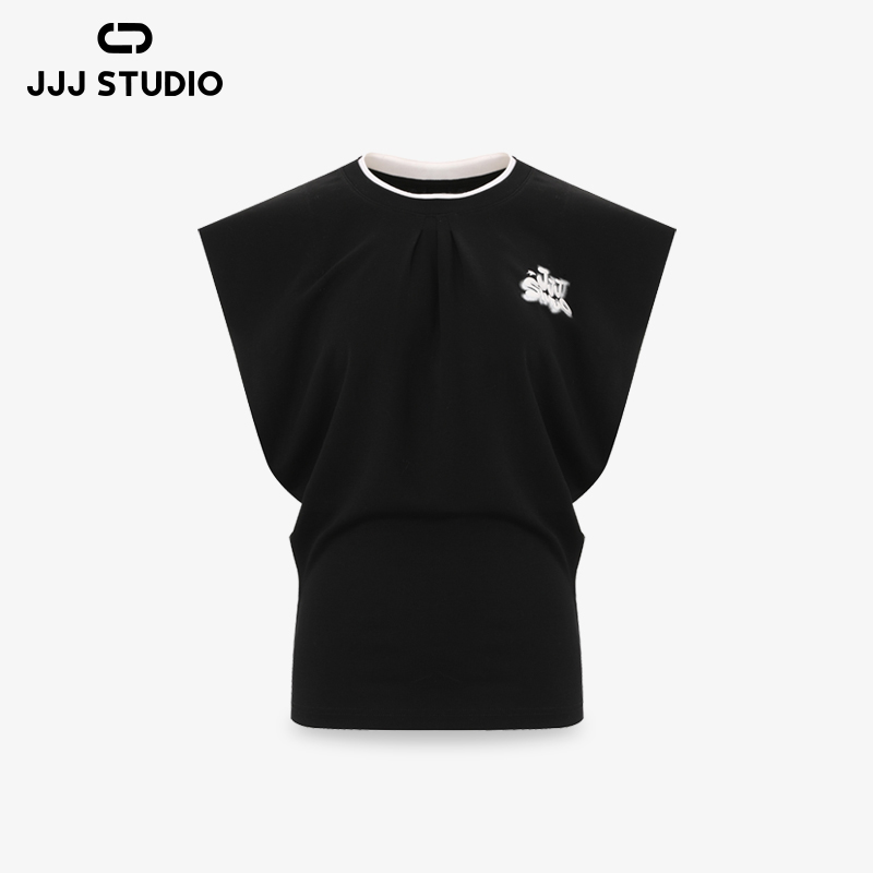 【欧若风】JJJ STUDIO 无袖上衣女休闲简约宽松设计师款 JLWFS1N060