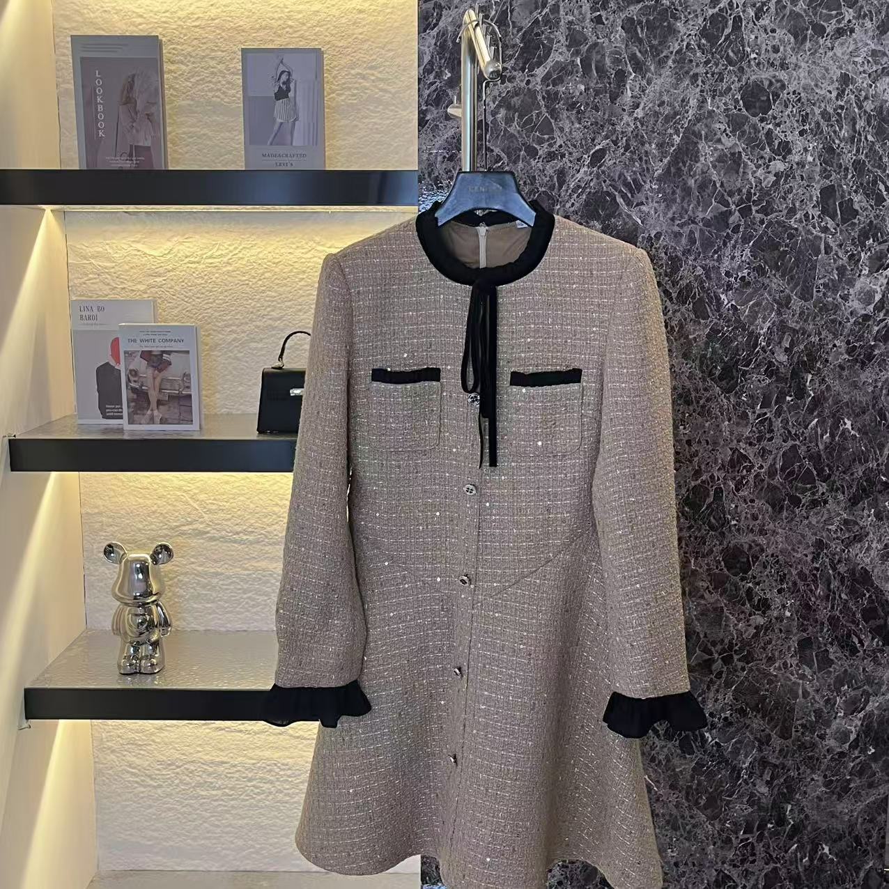 *小香风连衣裙女秋季轻奢感气质名媛晚礼服裙E031112