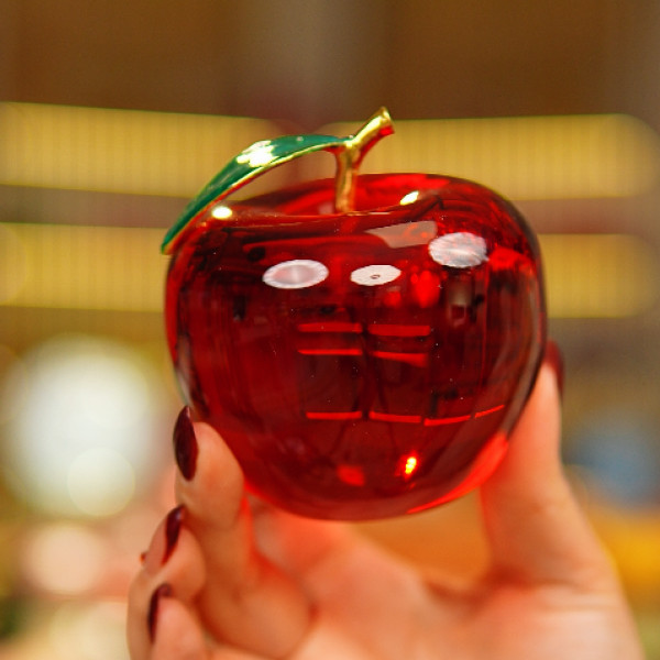 圣诞节红色80苹果装饰品摆件客厅摆件高级感装饰品摆设透明工艺品