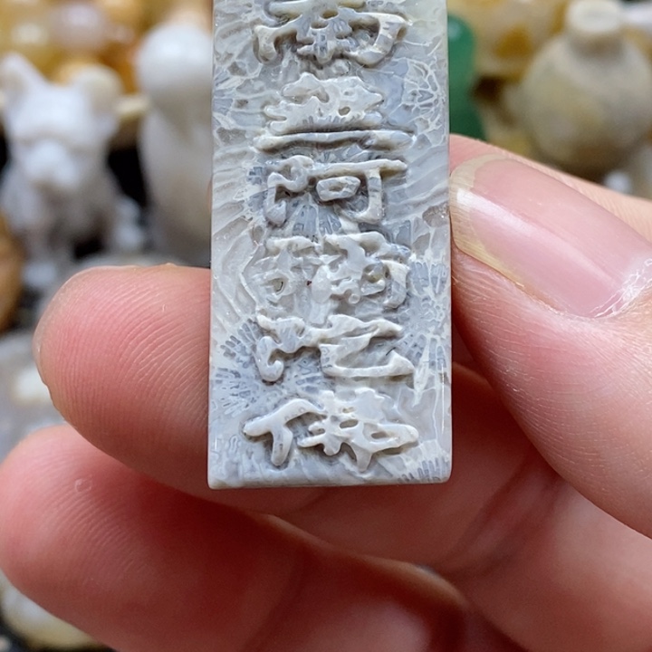 硅化珊瑚（珊瑚玉）颈饰未镶嵌小吊坠