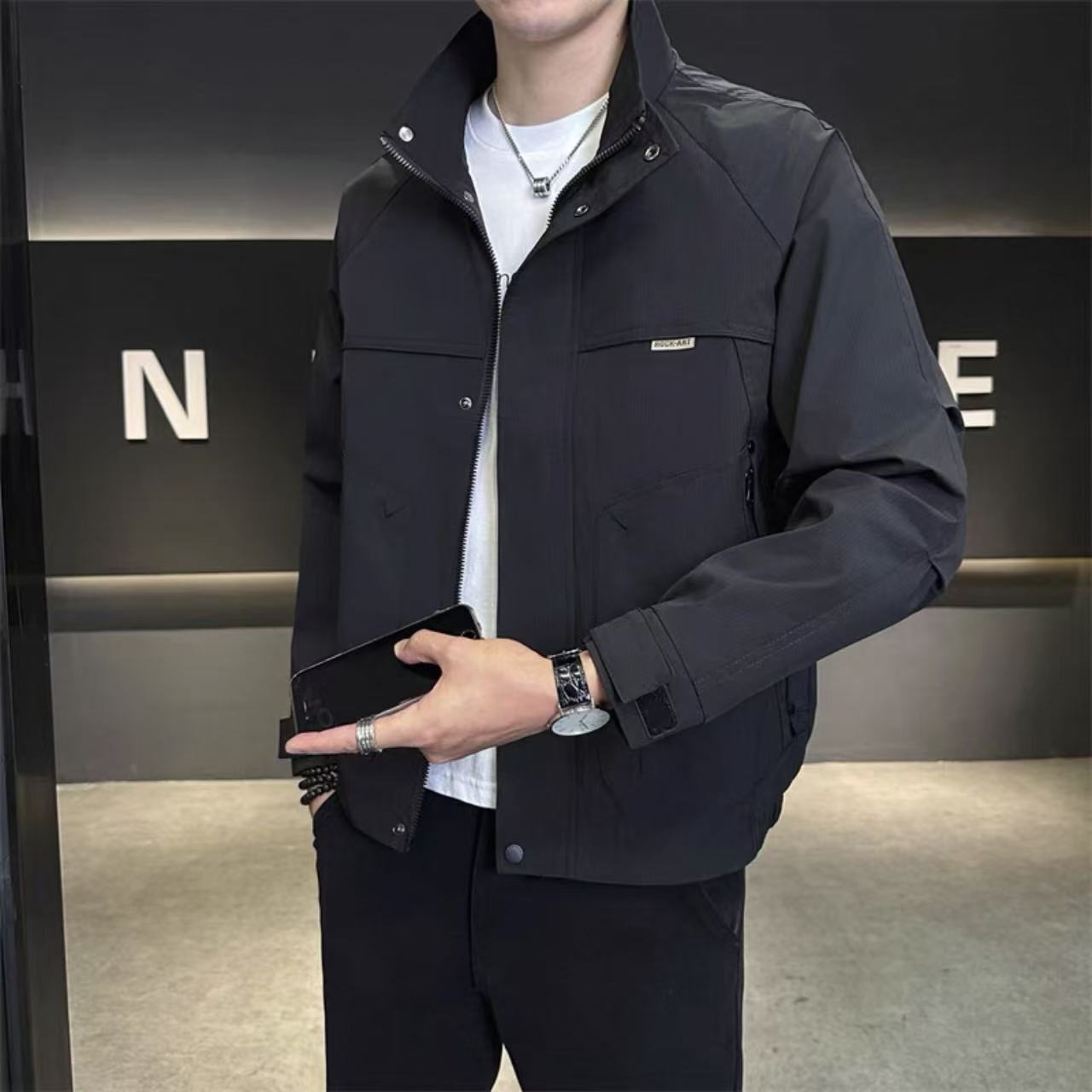 [2]DW-春季新款百搭立领冲锋衣夹克1305