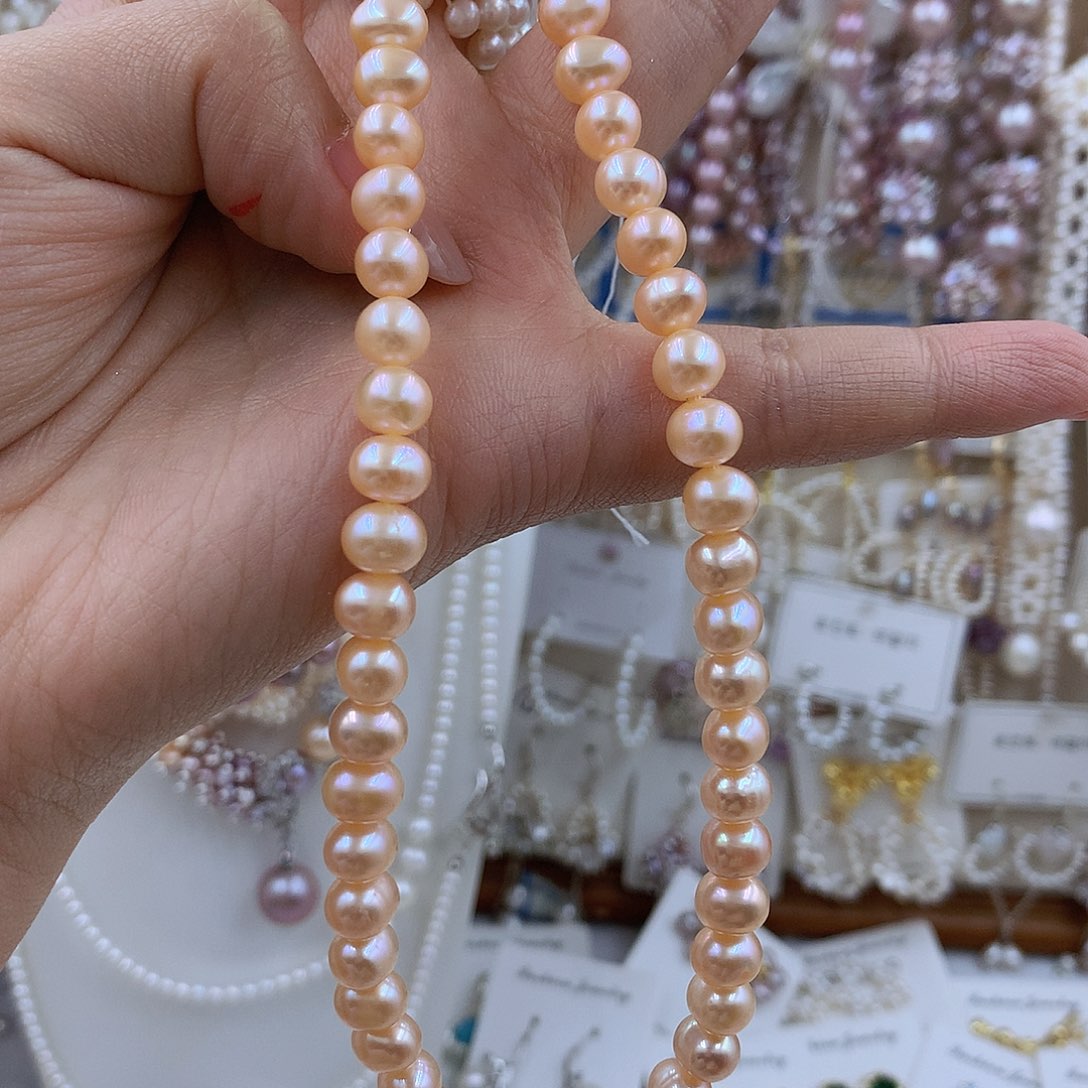 项链银S925镶嵌淡水珍珠小*兽