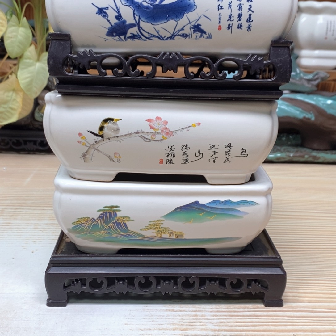 紫砂花盆陶瓷艺术花盆陶瓷
