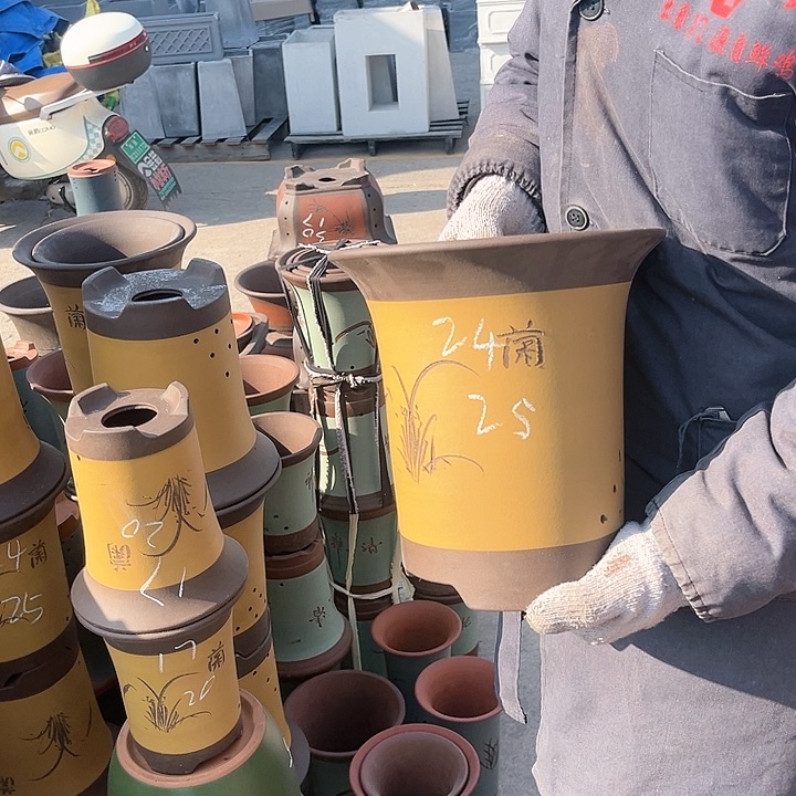 紫砂紫砂花盆和花盆