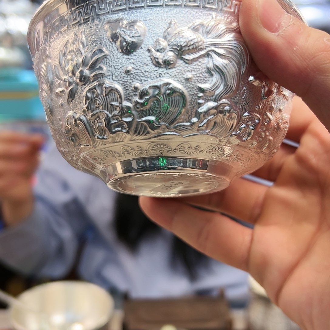 砖雕高手工银碗约134g