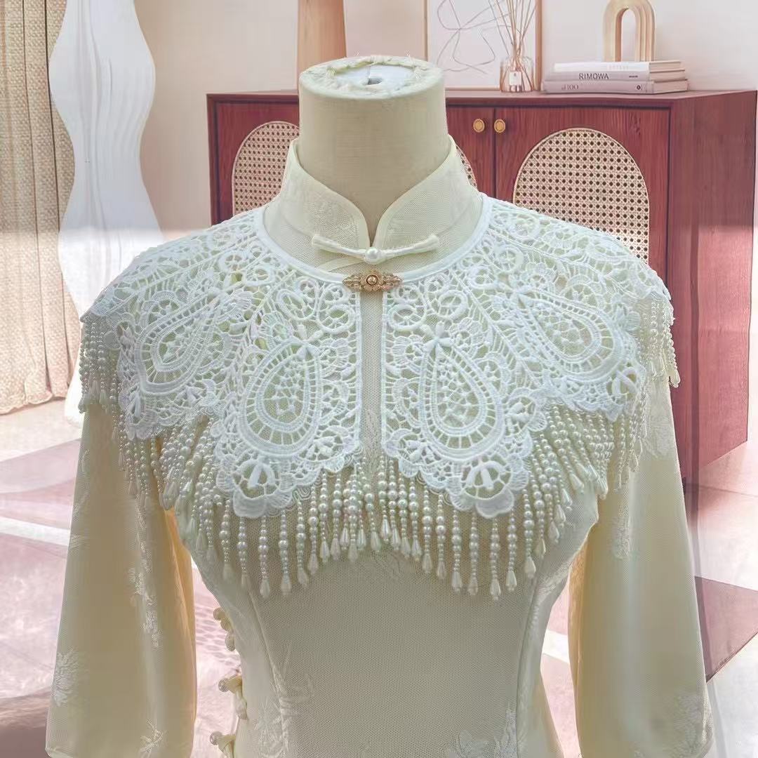 （秀懿旗袍）百搭春夏旗袍高端设计师时尚云肩