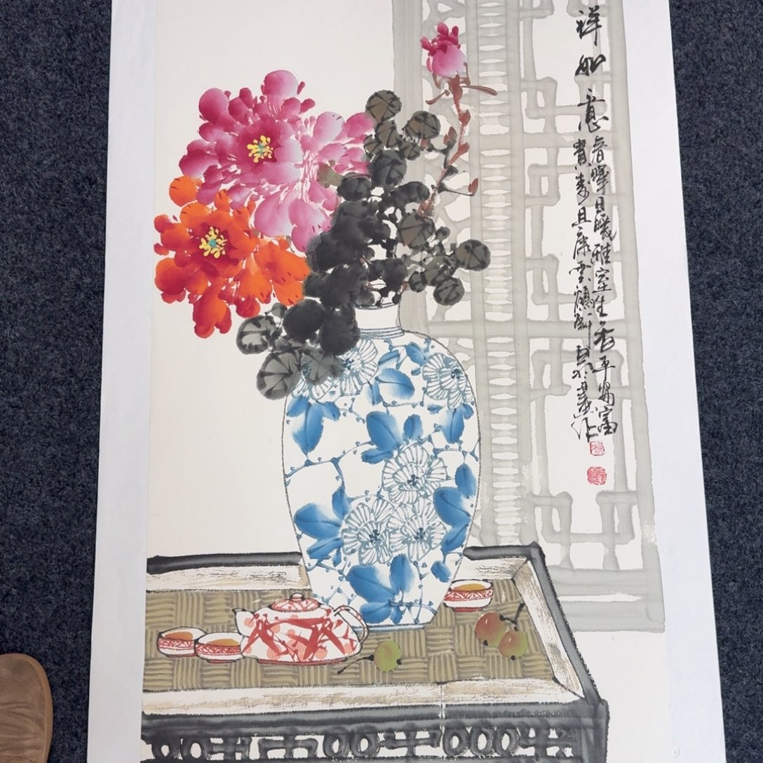 国画纯手绘山水花鸟作品