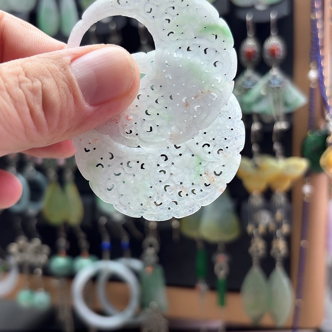 糖***妈翡翠未镶嵌耳饰天然翡翠耳饰未镶嵌