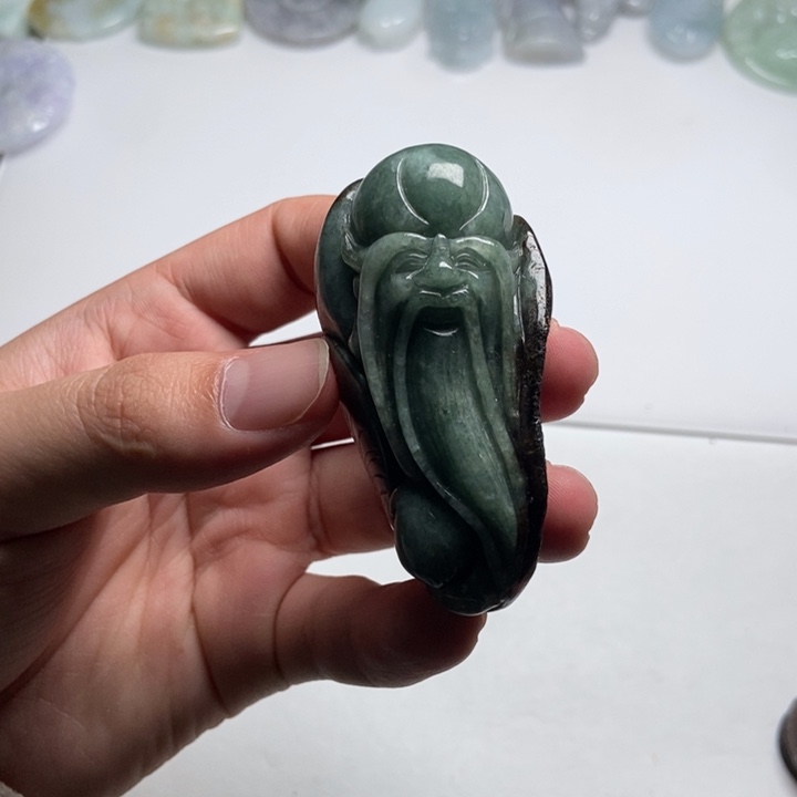 翡翠未镶嵌颈饰寿星14