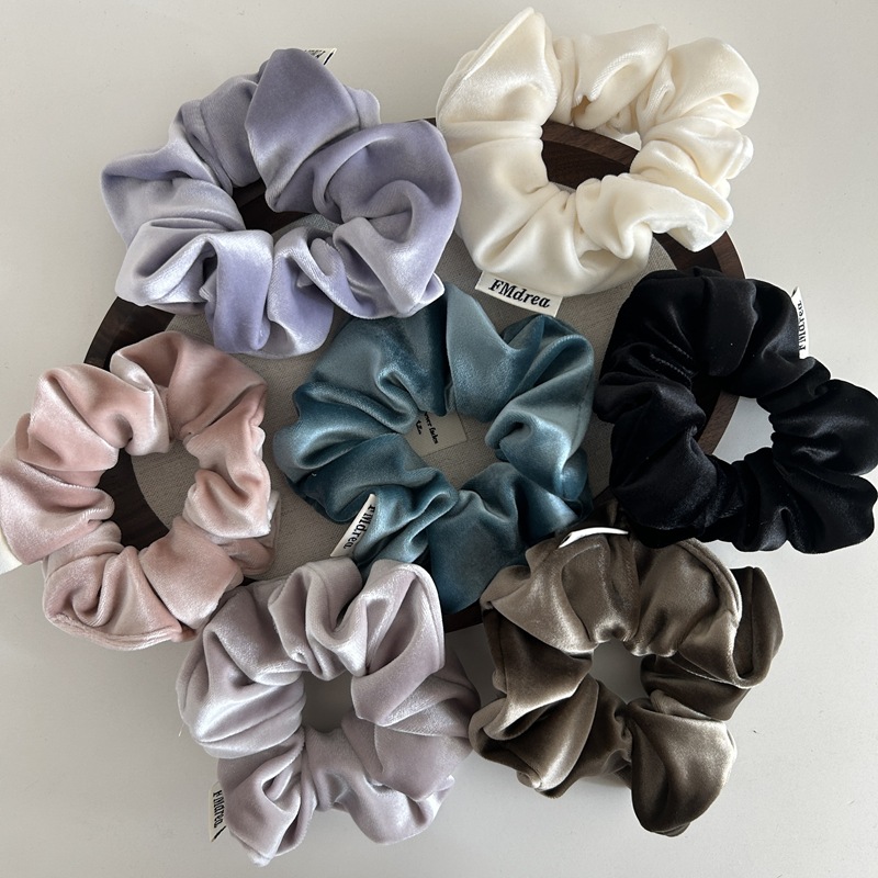 89法式高级感丝绒大肠发圈气质纯色头花发量少皮筋头圈头绳发绳发