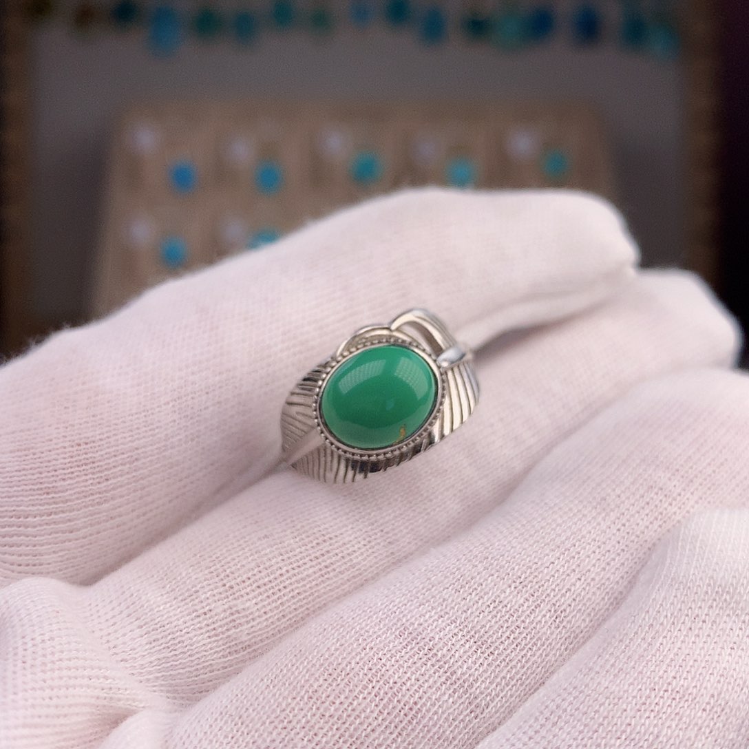 绿松石戒指银S925镶嵌