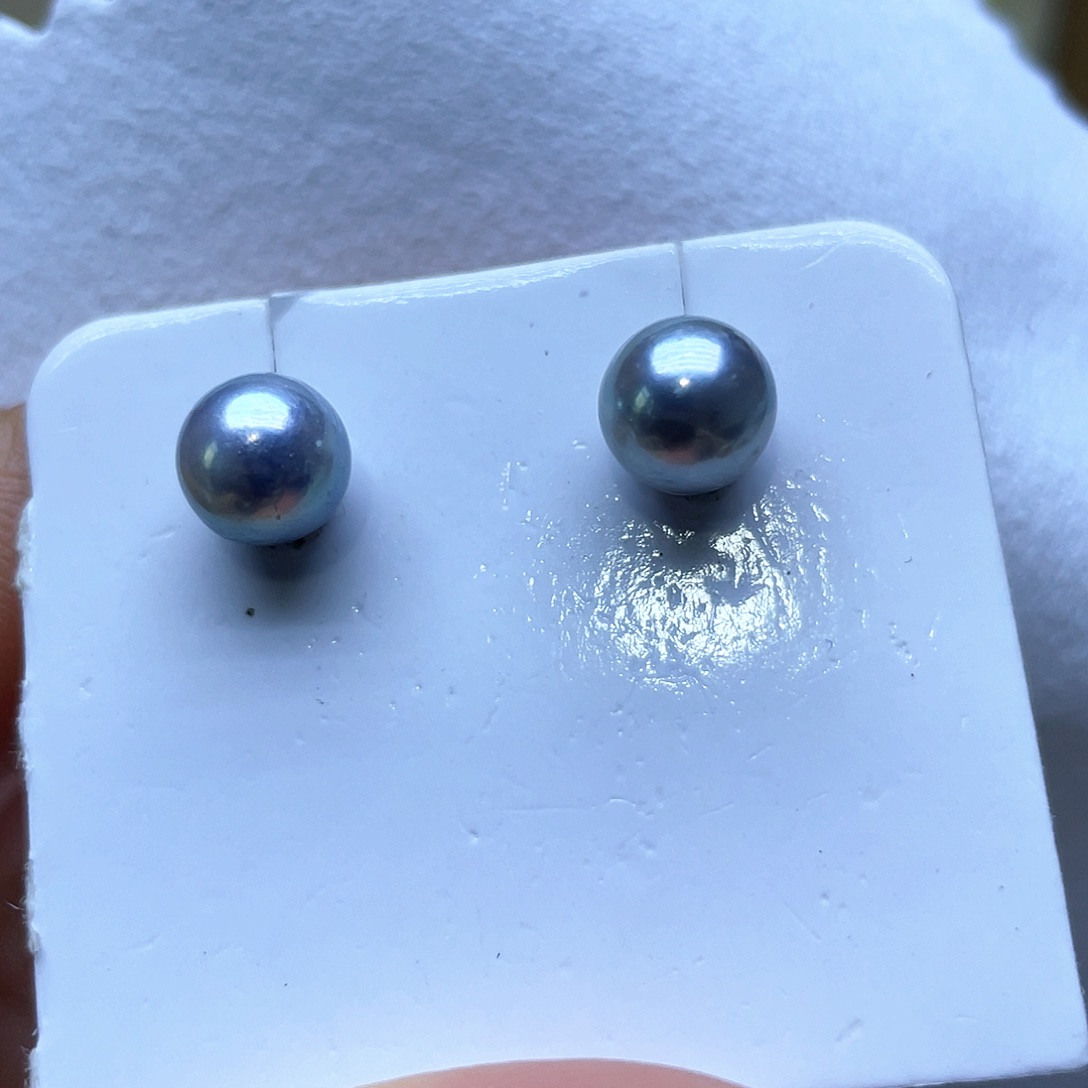 海水珍珠耳饰银S925镶嵌