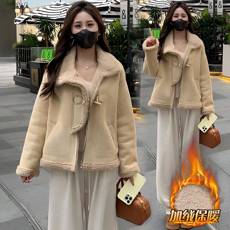 【衣长67】小香风冬新款休闲时尚保暖短款加绒韩国小外套女