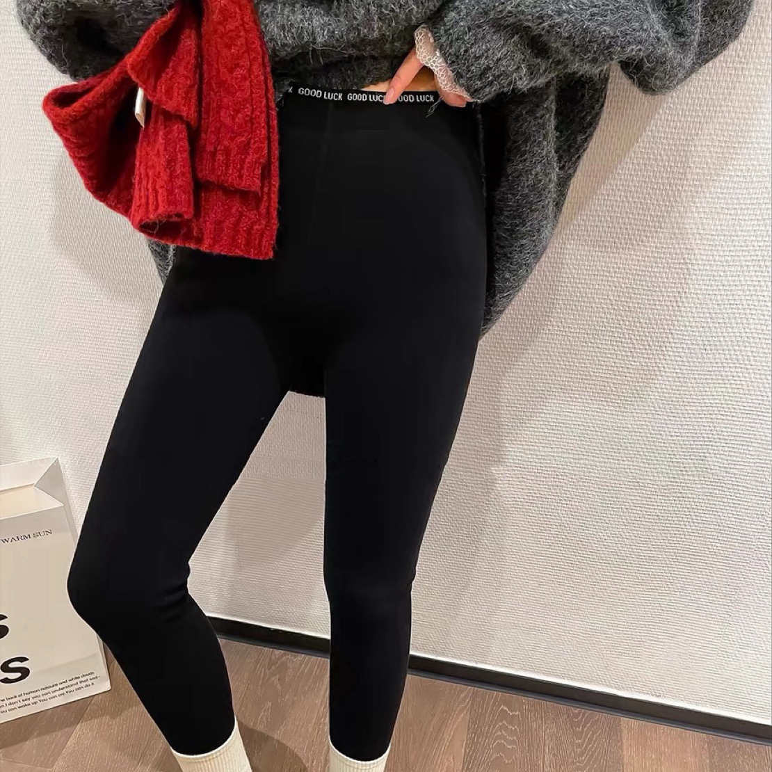 8088 时尚百搭加绒秋冬显瘦云朵裤