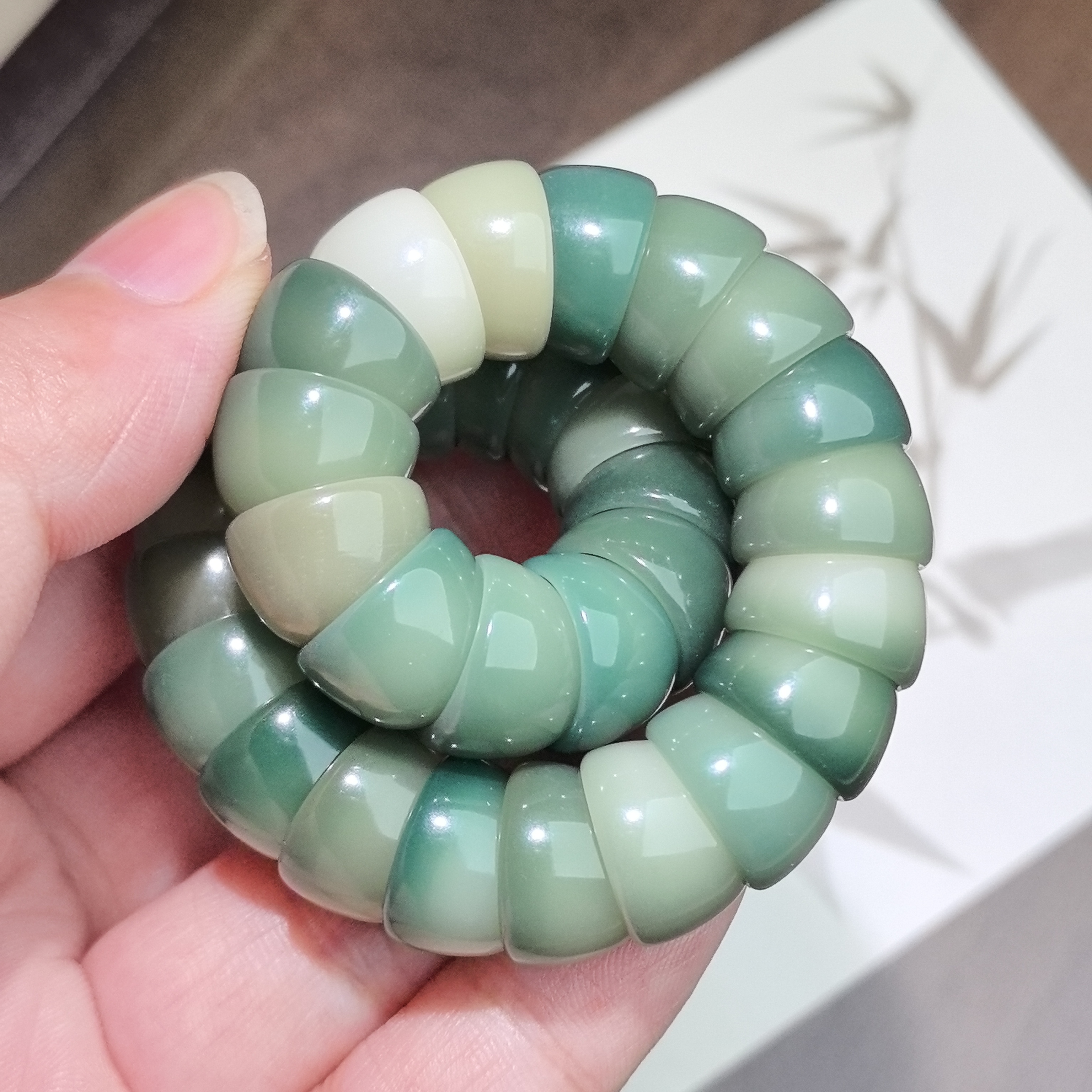 【铁饭碗】菩提碗肠手串阴皮绿绕指柔13mm单圈菩提根