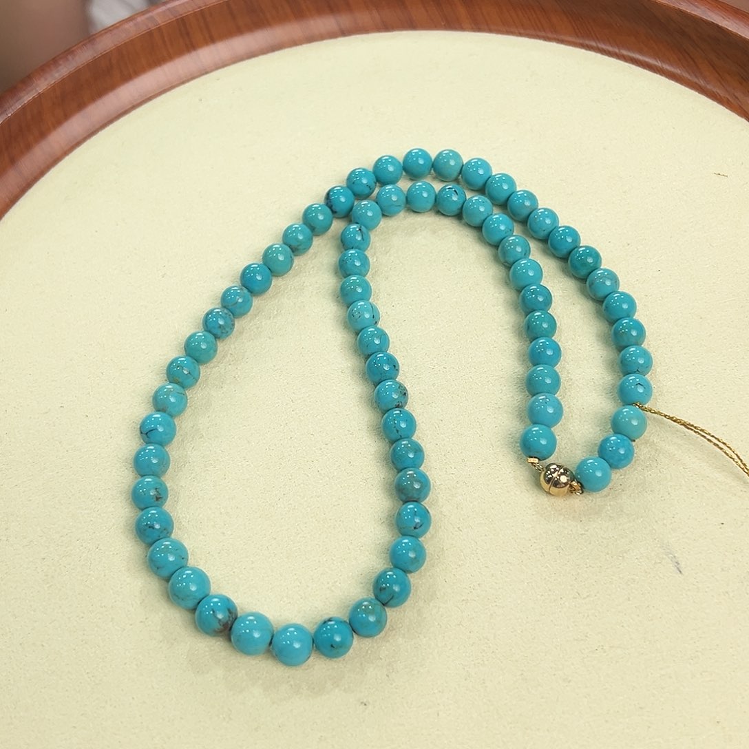 绿松石合金颈饰绿松石天空蓝项链