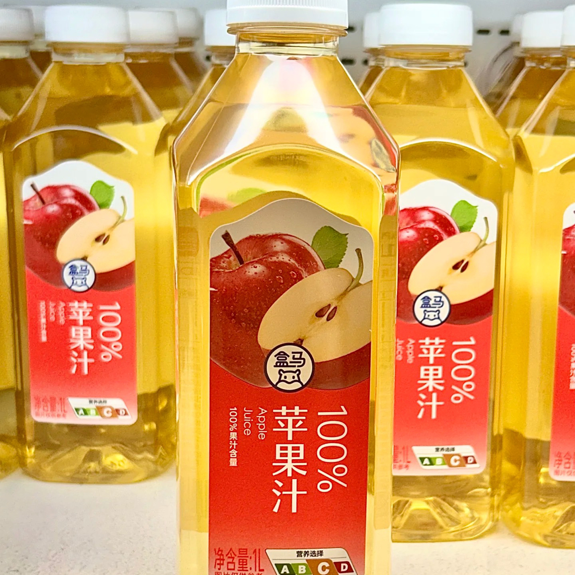 盒马100%苹果汁1L