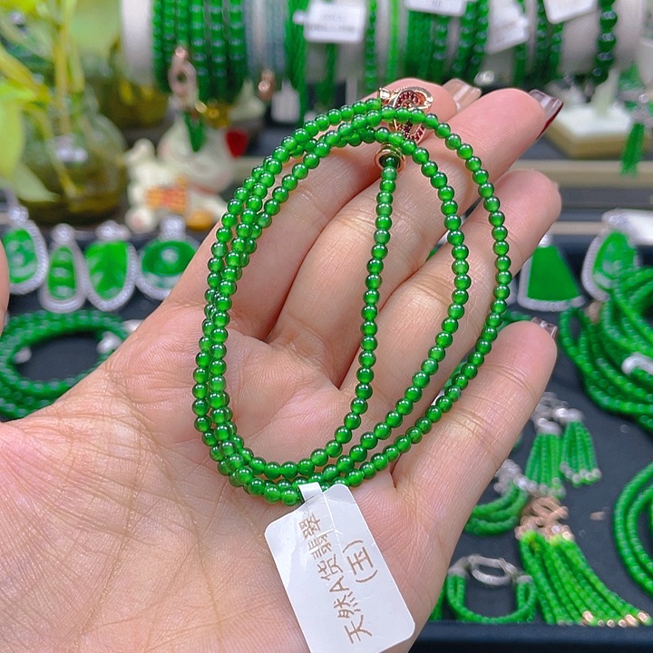 翡翠颈饰未镶嵌*️****圆珠项链3
