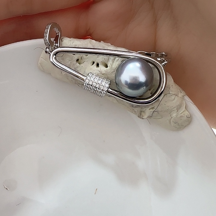 海水珍珠吊坠(不含链)银S925镶嵌
